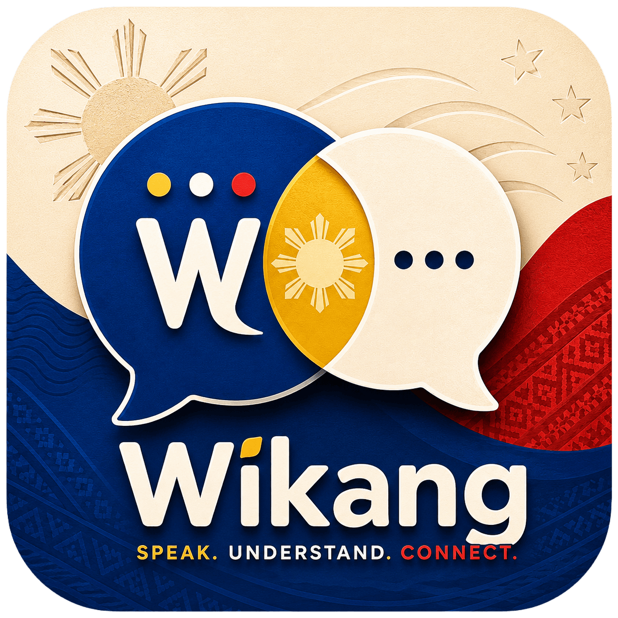 Wikang — two speech bubbles representing translation across Philippine languages